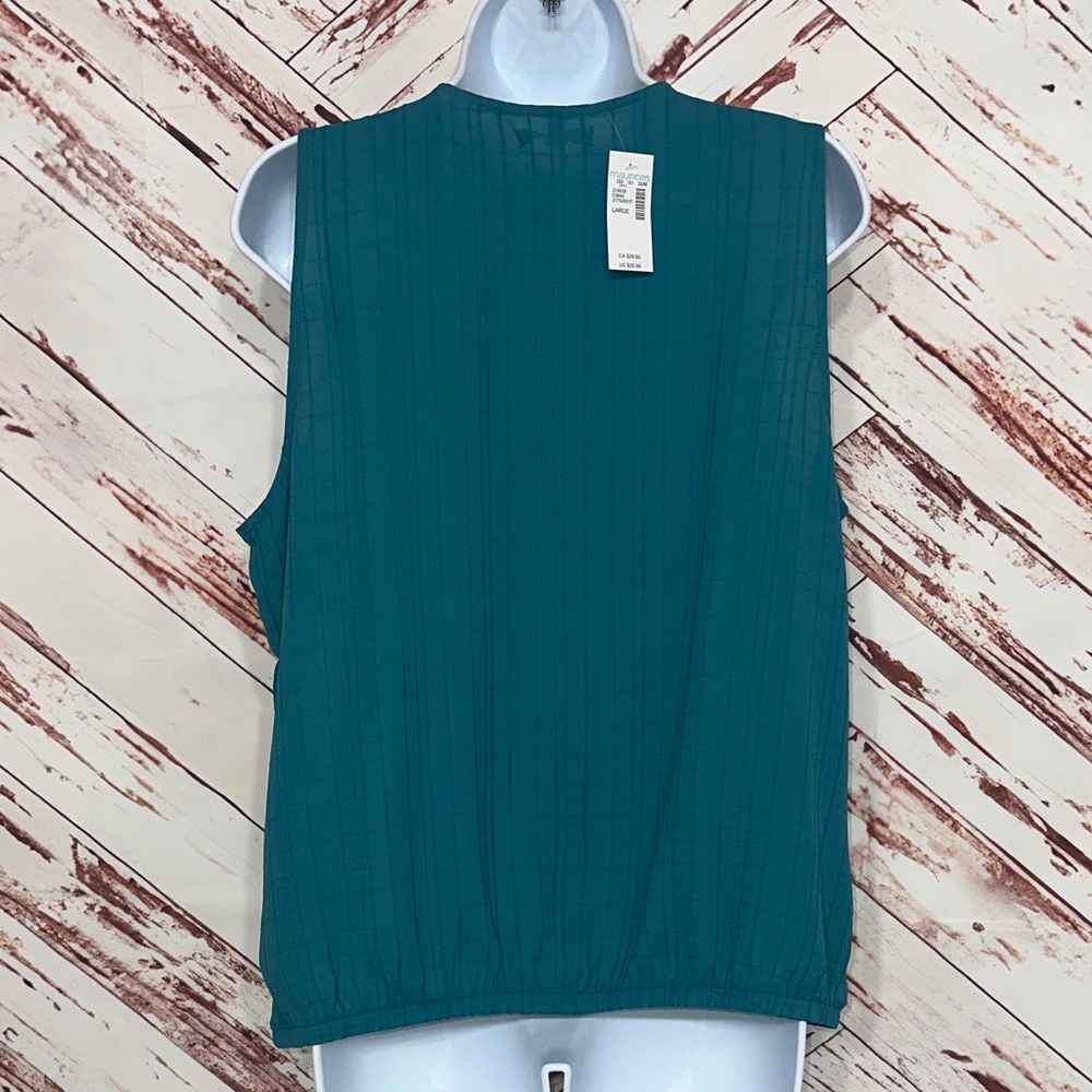 Nwt Maurices Teal Sleeveless Blouse - Picture 4 of 6